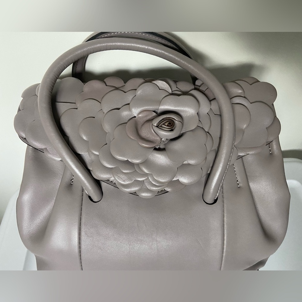 Patricia Nash Petals Satchel Purse Smoke color NWT!